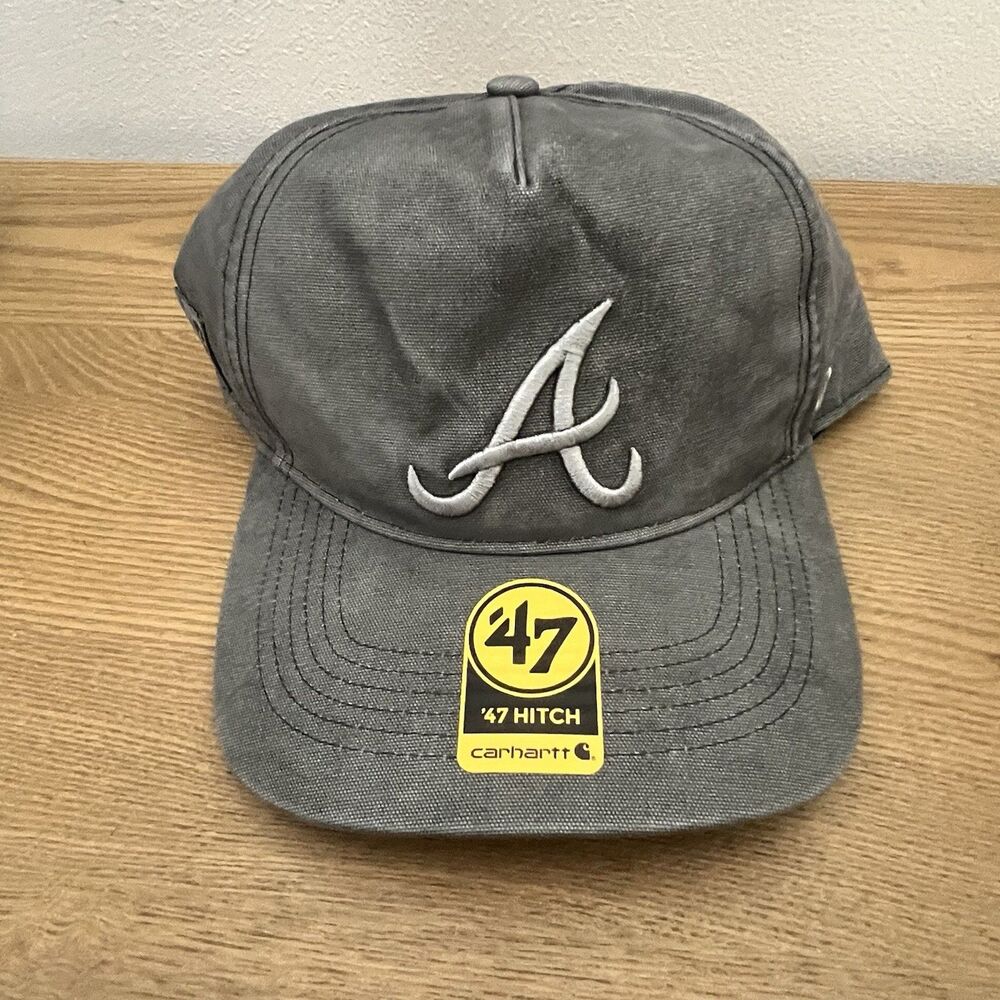 Atlanta Braves Carhartt x '47 Charcoal Dye Clean Up Adjustable Hat Cap SnapBack